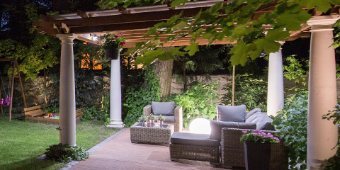 Pergola covered patio with beautiful design