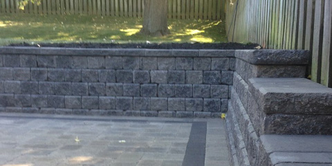 Retaining wall in landscape designs